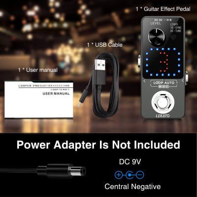 LEKATO Auto Looper Guitar Effect Pedal Unlimited Overdubs 18 Mins 3 Slots Loop with Tuner and USB image 9