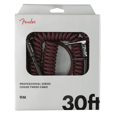Fender Professional Series Straight / Angled TS Coiled Instrument Cable - 30'