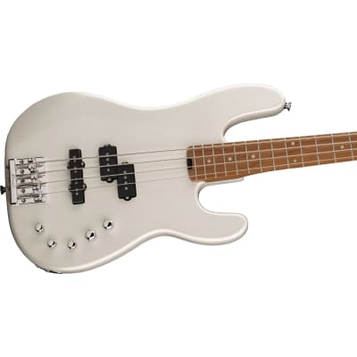 Charvel Pro-Mod San Dimas Bass PJ IV 4-String Bass Caramelized Maple Neck w/ Dimarzio Pickups - Platinum Pearl image 2