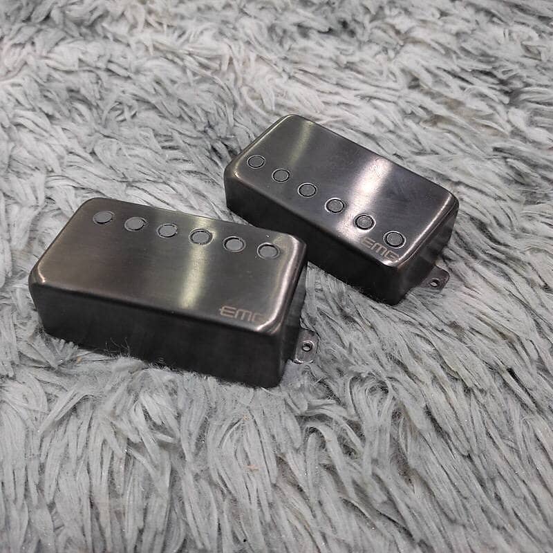 EMG 66TW/57F Active Humbucker Pickup Set Brushed Black Chrome