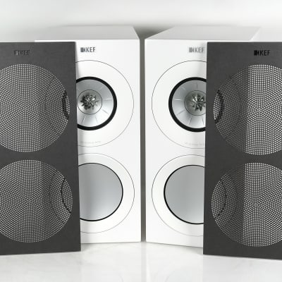 KEF - R3 Series Passive 3-Way Bookshelf Speakers (Pair) - White Gloss image 1