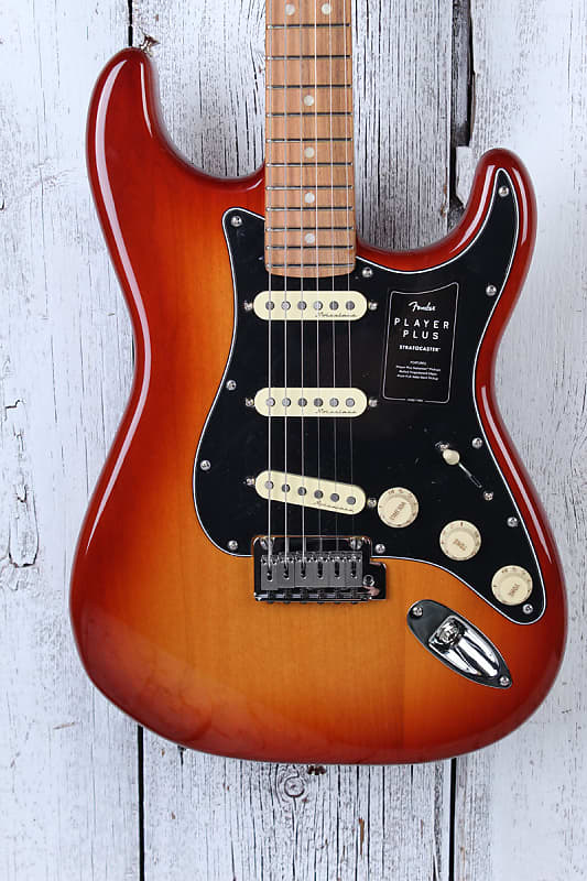 Fender Player Plus Stratocaster Electric Guitar Sienna Sunburst with Gig Bag image 1