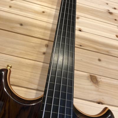 Alembic Mark King Deluxe Custom Lined Fretless 5 string Bass 2002 CocoBolo LED's image 13