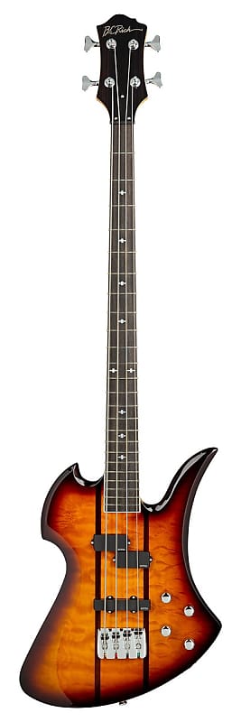 B.C.RICH Heritage Classic Mockingbird Bass, 4-String - Quilted Maple Top, Tobacco Burst image 1