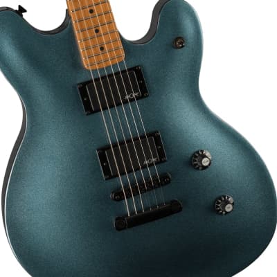 Squier Contemporary Active Starcaster Electric Guitar, Roasted Maple Fingerboard, Gunmetal Metallic image 4