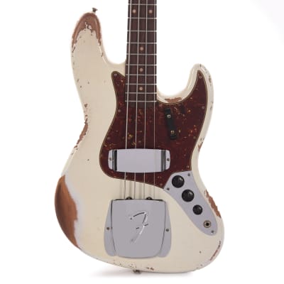 Fender Custom Shop Time Machine 1961 Jazz Bass Heavy Relic Aged Olympic White (Serial #CZ569135) for sale