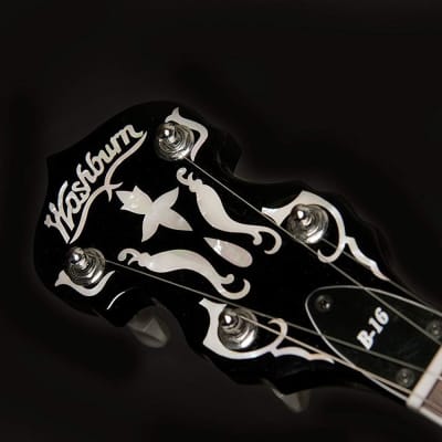 Washburn 5-String Banjo w/ Hard Case, Extra Strings & Clip-on Tuner - B16K-D image 4