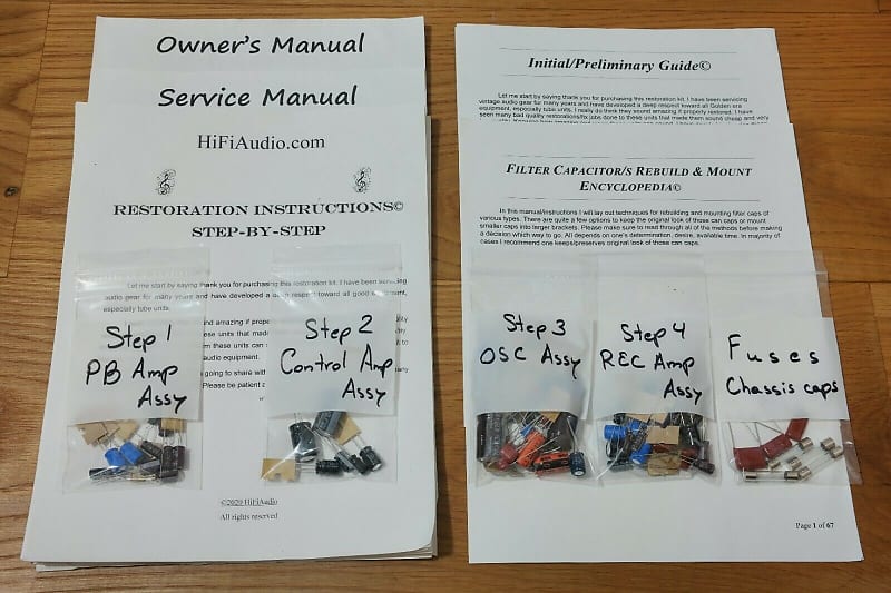 Pioneer RT-1011 restoration kit filter capacitor repair rebuild fix  			