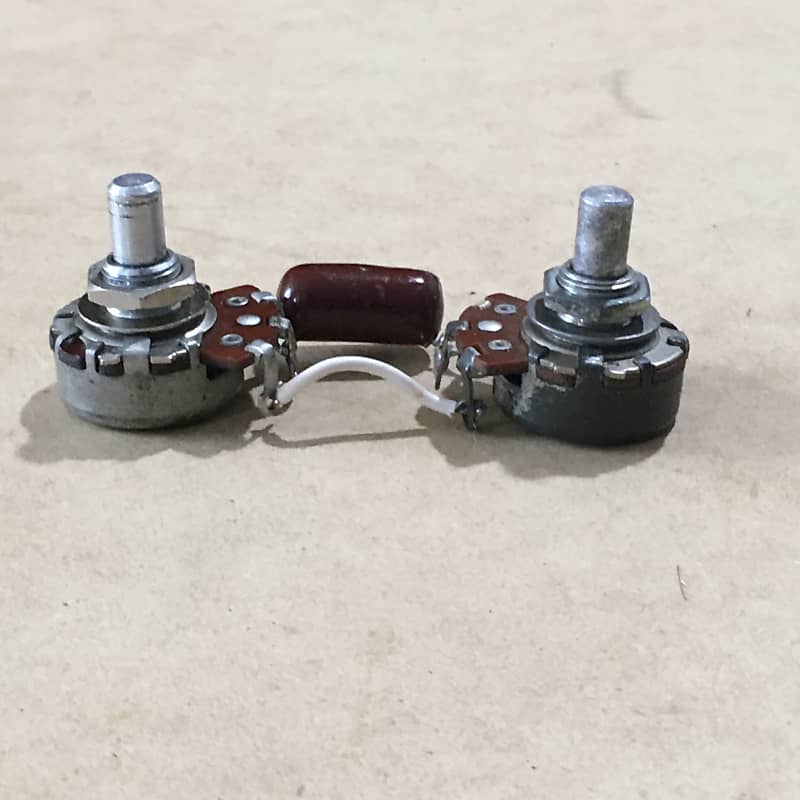 Two Rare Vintage USA 1971 Stackpole Pots 1 Meg Guitar Potentiometers Chocolate Drop Capacitor image 1