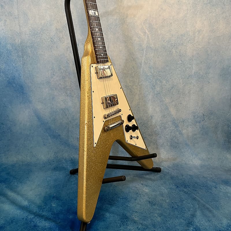 Burny LV 115KK LArc en Ciel ken Signature Gold Flying V