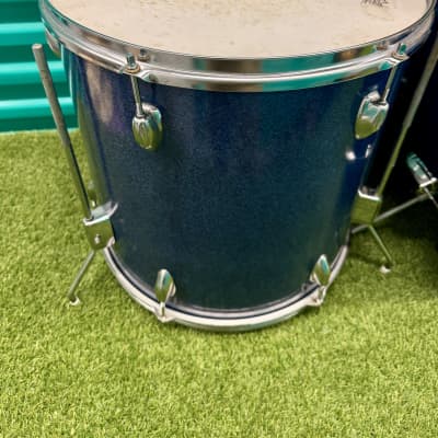 ⚡️Vintage Whitehall 4-Piece Drum Set 20" /12" / 13"/16" Made In Japan -Blue Sparkle⚡️ image 4