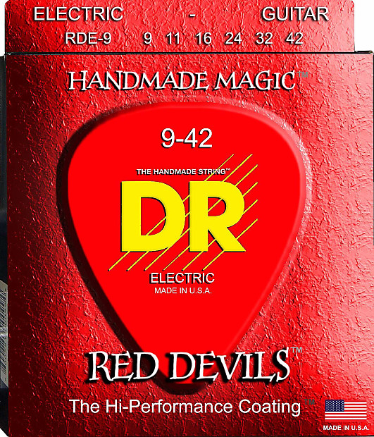 Immagine DR RDE-9 Red Devils K3 Coated Electric Guitar Strings - Light (9-42) - 1