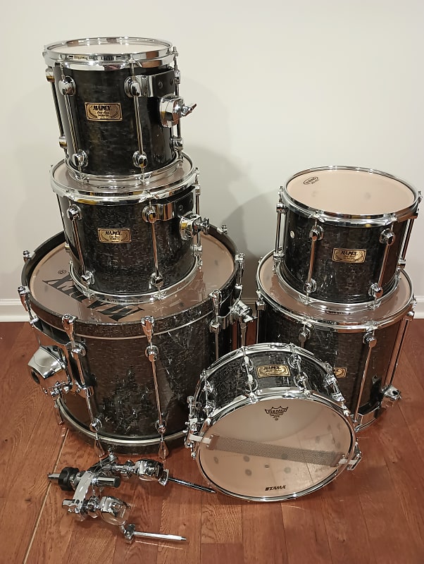 6pc Mapex Orion Birdseye Maple in Transparent Black Reverb