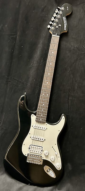 Fender Starcaster Stratocaster - Black w/ matching headstock | Reverb