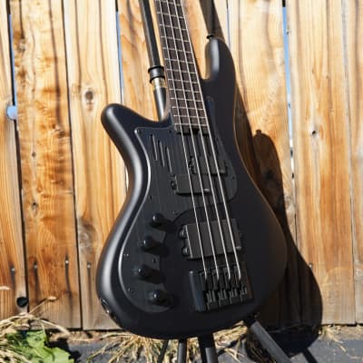 Schecter DIAMOND SERIES Stiletto-4 Stealth Pro EX - 35" Scale-BEAD-- Satin Black Left Handed 4-String Electric Bass Guitar (2023) image 6