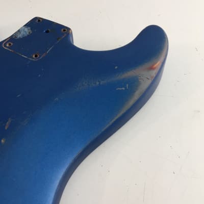 Custom Vintage ST60s Strat Style Lake Placid Blue Over Red Guitar Body Heavy Relic 4.3 Lb image 19