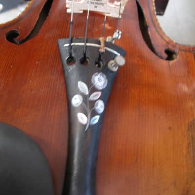 Vintage Violin with Beautiful Inlays, 4/4 c1880 image 16