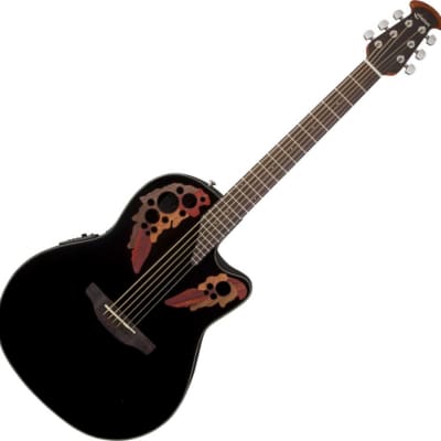 Ovation CE44-5 Celebrity Elite Mid-Depth Acoustic-Electric Guitar, Black image 2