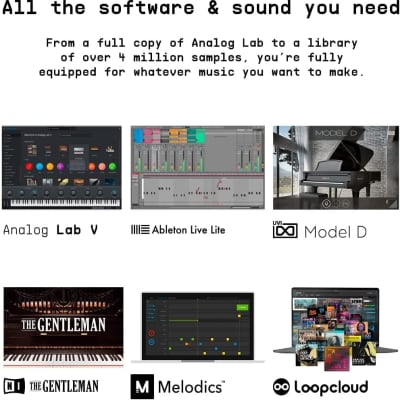 Arturia KeyLab Essential MK3 49 Key Keyboard, MIDI Keyboard Controller Bundle with Sustain Pedal, USB Cable, Polishing Cloth- Music Recording Software Included, MIDI Piano for Home Studio Setup, White image 6