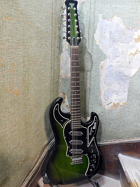 Burns of London Bison BL 1200 12 string electric guitar new Green Sunburst