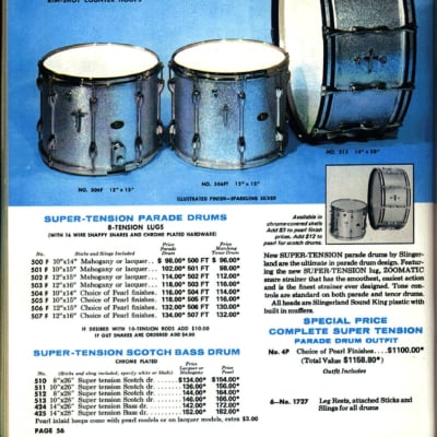 Slingerland 15"8-Lug Super Tension Parade Snare Drum Batter Rim/Hoop Vintage 70s image 8