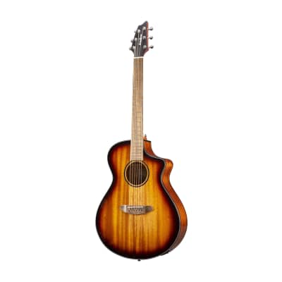 Breedlove Discovery S Concert Edgeburst CE African Mahogany Soft Cutaway 6-String Acoustic Electric Guitar with Slim Neck and Pinless Bridge (Right-Handed, Natural Gloss) image 4