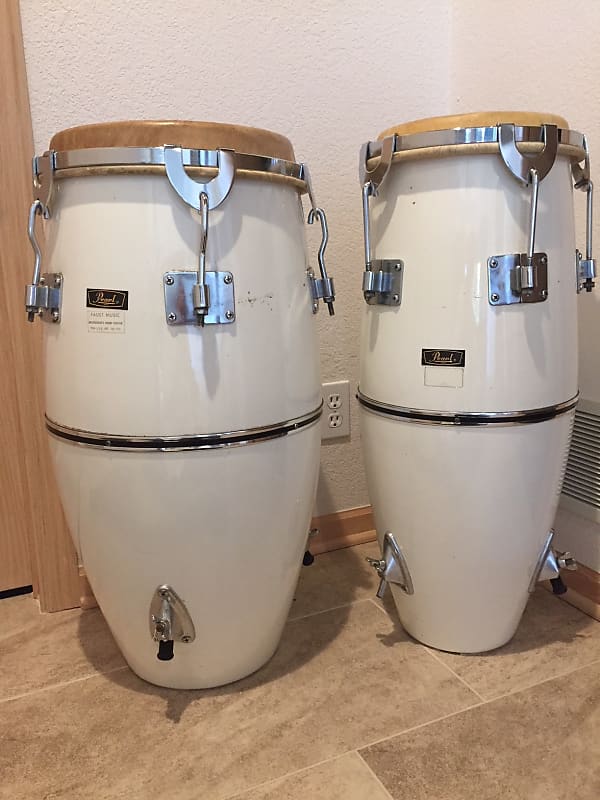 Pearl Primero Conga and Bongo Set With Stand in Mahogany