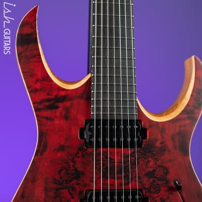 Mayones Duvell Elite 7-String Guitar Transparent Dirty Red Satin image 3