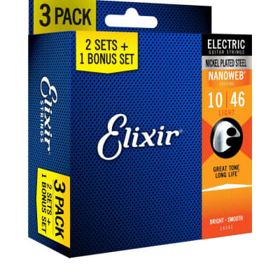 Elixir Nanoweb Electric Guitar String 10-46 | Bonus 3-Pack image 2