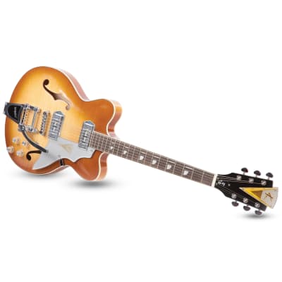 Kay "Barely Used" Reissue Ice Tea "Jazz II" Electric Guitar FREE $250 Case- K775VS-Clapton's Choice image 3