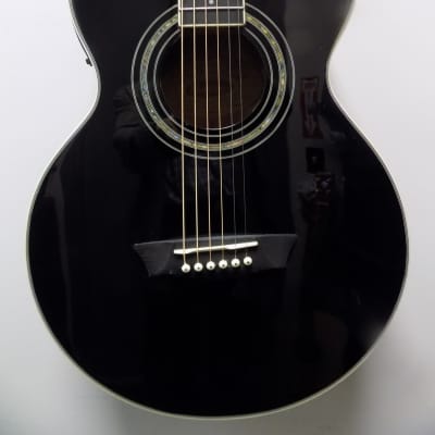 Washburn Festival EA10B-A Petite Jumbo Acoustic Electric Guitar - Black for sale