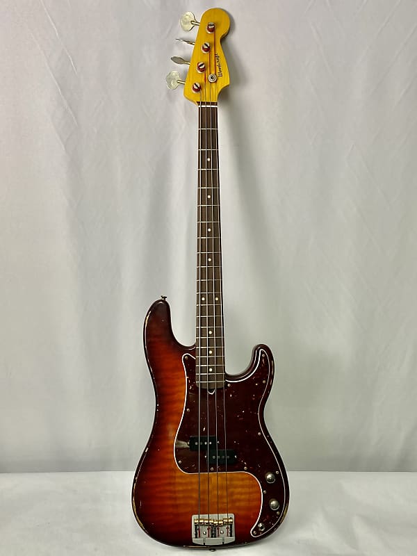 Woodcraft PB4 P-Bass Style Flame-Maple Top 4-String Bass 34" Scale image 1