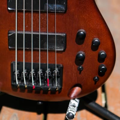 Ibanez SR506E-BM Electric Bass 2019 Brown Mahogany 6 string bass Bartolini pups active EQ mint image 3