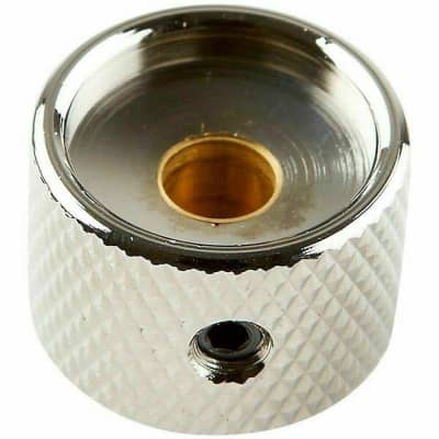 NEW (1) Q-Parts Guitar Knob CHROME with NATURAL ABALONE SHELL on Dome KCD-0005 image 2