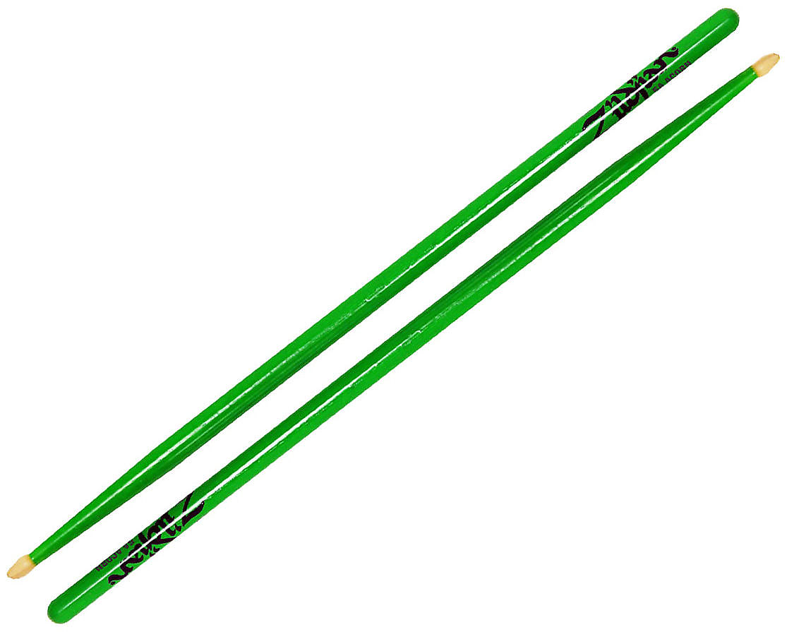 Zildjian 5A Acorn Tip Neon Green Drumsticks