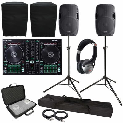 Roland DJ-202 Serato DJ Controller + 12" Active Speakers + Carrying Bag Pack image 21