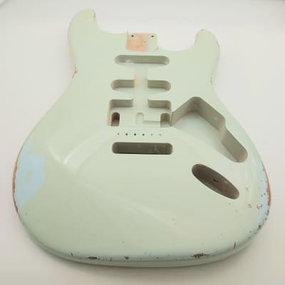 4lbs BloomDoom Nitro Lacquer Aged Relic Sonic Blue HSS S-Style Vintage Custom Guitar Body image 3