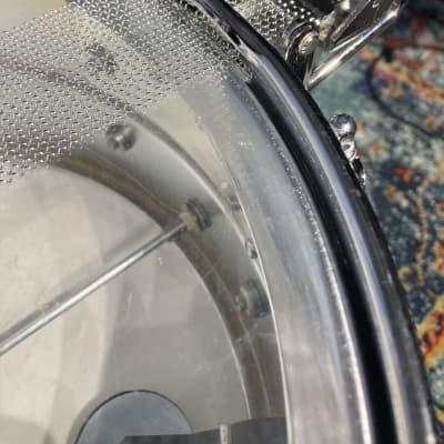Ludwig No. 411 Super-Sensitive 6.5x14" 10-Lug Aluminum Snare Drum with Pointed Blue/Olive Badge 1976 - 1977 - Chrome-Plated image 24