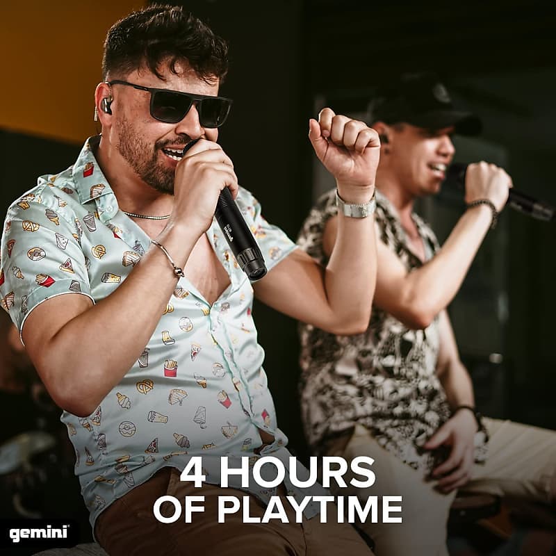 Gemini GMUM200 UHF Dual Wireless Microphone System Reverb