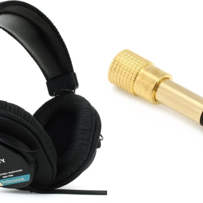 Sony MDR-7506 Closed-Back Professional Headphones  Bundle with Hosa GHP-105 3.5mm TRS Female to 1/4-inch TRS Male Headphone Adapter image 1