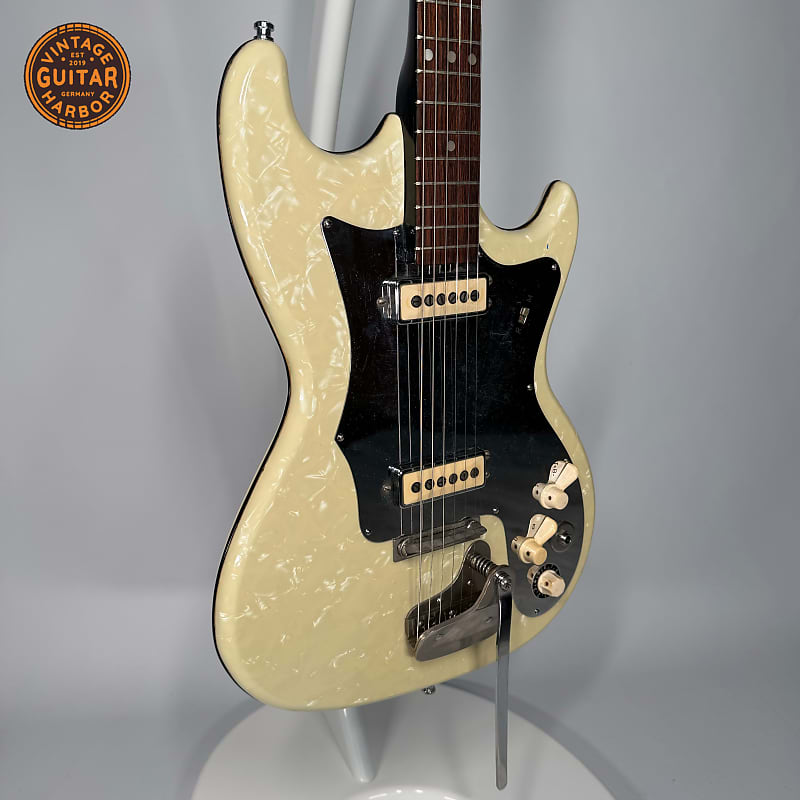 Isana solidbody guitar 1960s - pearloid vinyl image 1