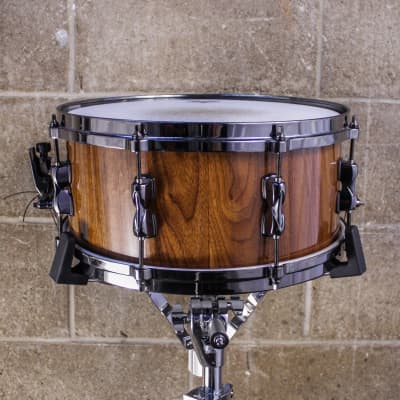 Custom Handcrafted 6.5" x 14" Walnut Stave Snare Drum image 1