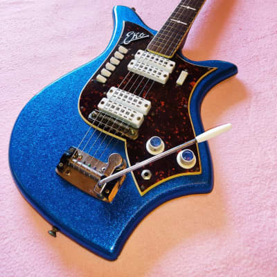 Rare, 1963, Vintage Eko 700 4V-4 Electric, Blue Sparkle Guitar - Excellent Condition for sale