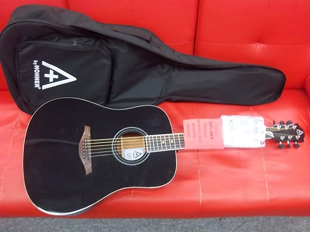 Hohner AS305-BLK A+ Dreadnought Acoustic Guitar Black image 1