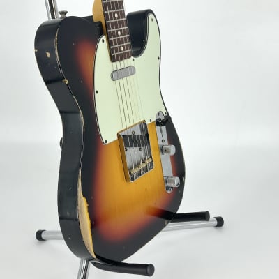 2014 Fender Custom Shop ’63 Telecaster Heavy Relic – 3 Tone Sunburst image 11