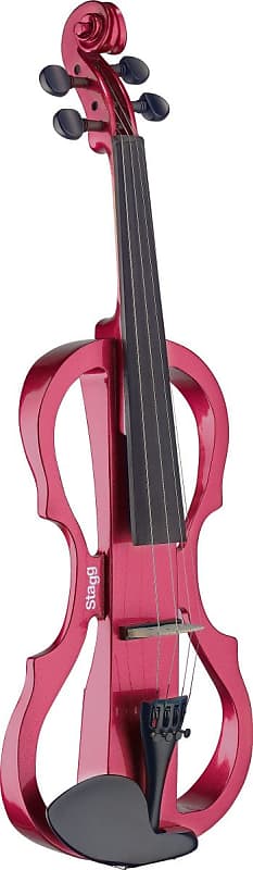 Stagg Futuristic 4/4 Electric Violin w/ Soft Case & Headphones - Metallic Red image 1