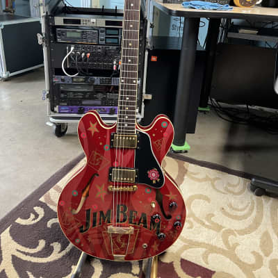Gibson ES335 Jim Beam model only 18 produced. 1999 - Red Metallic and Graphics hand painted. image 1