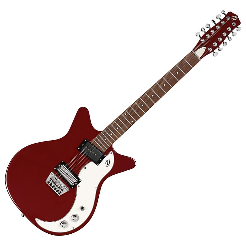 Danelectro D59X12-RED Semi-Hollow Double Cutaway Shorthorn Shape 12-String Electric Guitar image 1