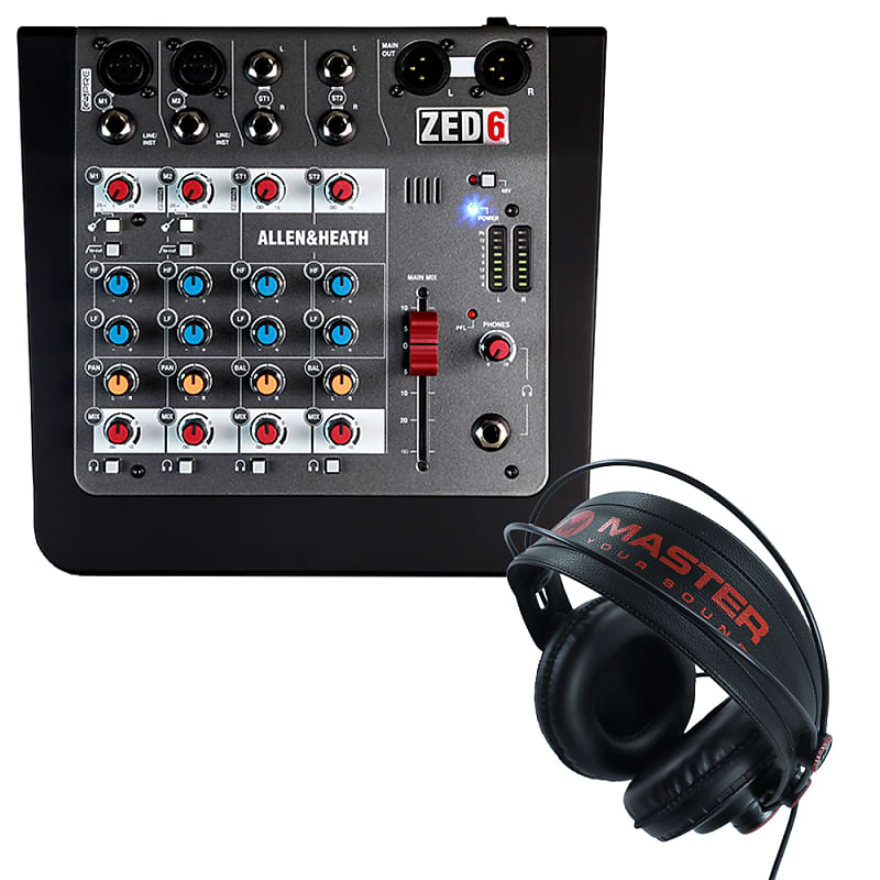 Allen & Heath ZED6 Mixer & Master PRO10 Studio Headphones image 1