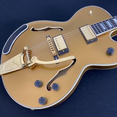 Video! Unreleased 1993 Gibson R+D Chet Atkins Country Gentleman 100th Anniversary 1994 - All Gold w/ Diamond Headstock + Block Inlays image 10